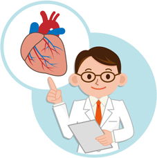 心臓の説明をする医師のイラスト